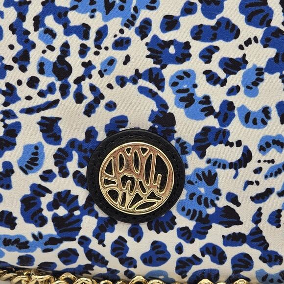 NWT Lilly Pulitzer BENTON Clutch Bag Removable Shoulder Chain Blue Rhinestone - Picture 5 of 10